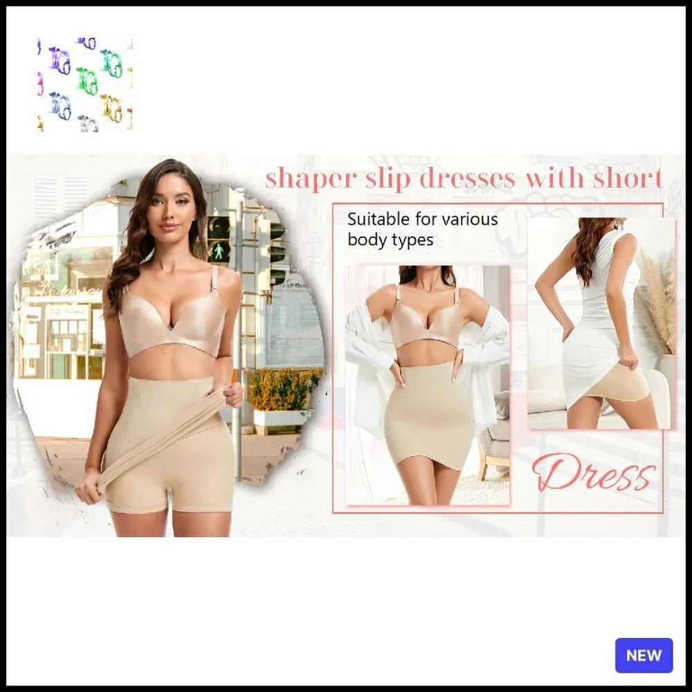 Tummy Control Slip Shorts Under Dresses Anti Chafing Shapewear Elegant